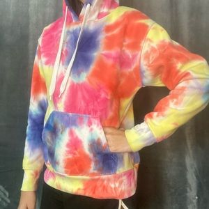 Rainbow tie dye hoodie